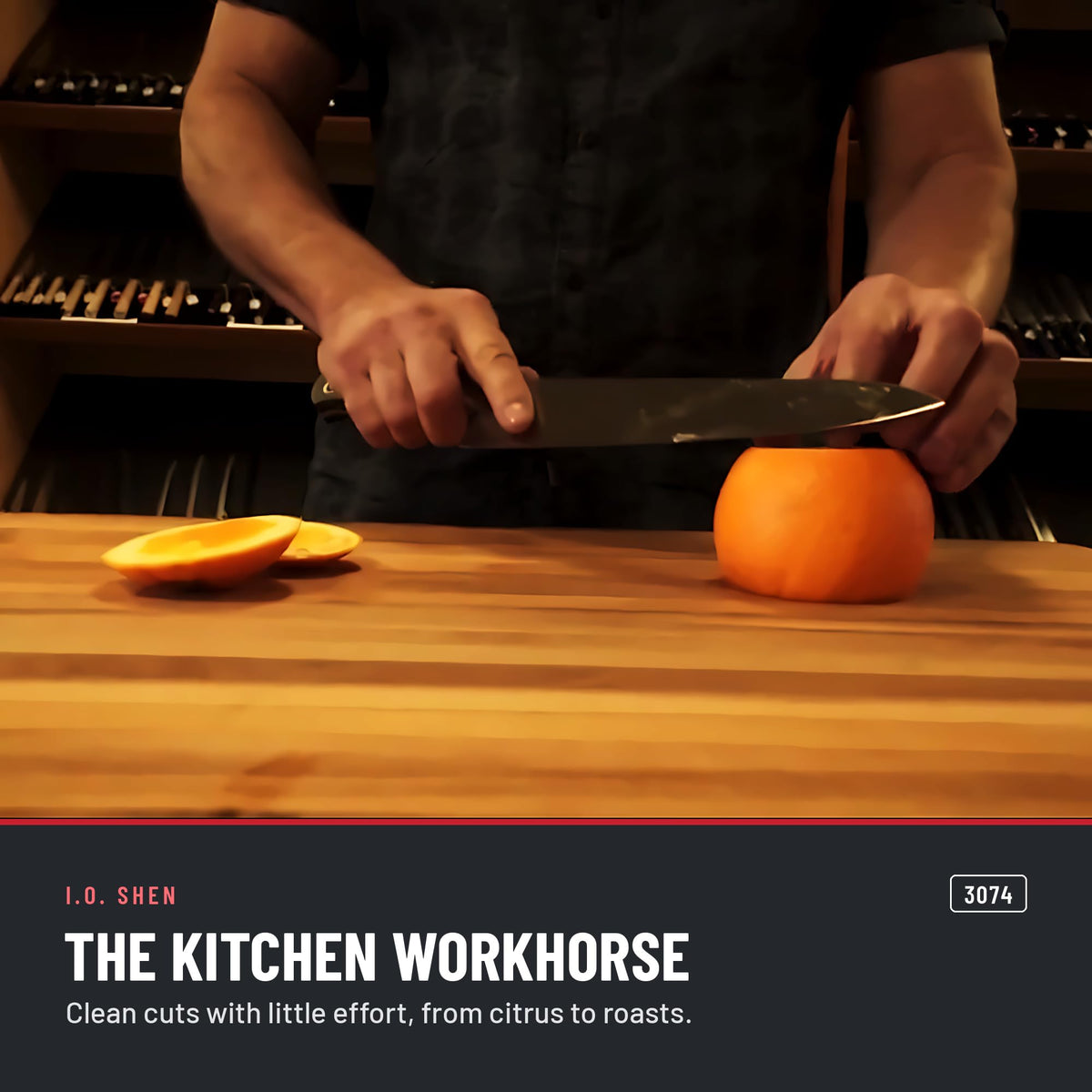 I.O. Shen 8 in chef knife 3074 in the kitchen