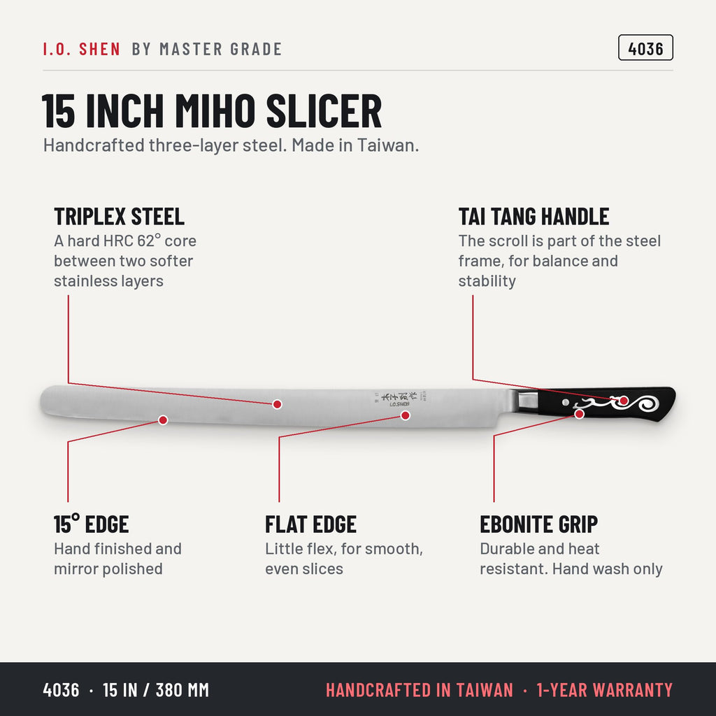 I.O. Shen 15 in Miho slicer 4036, features and details