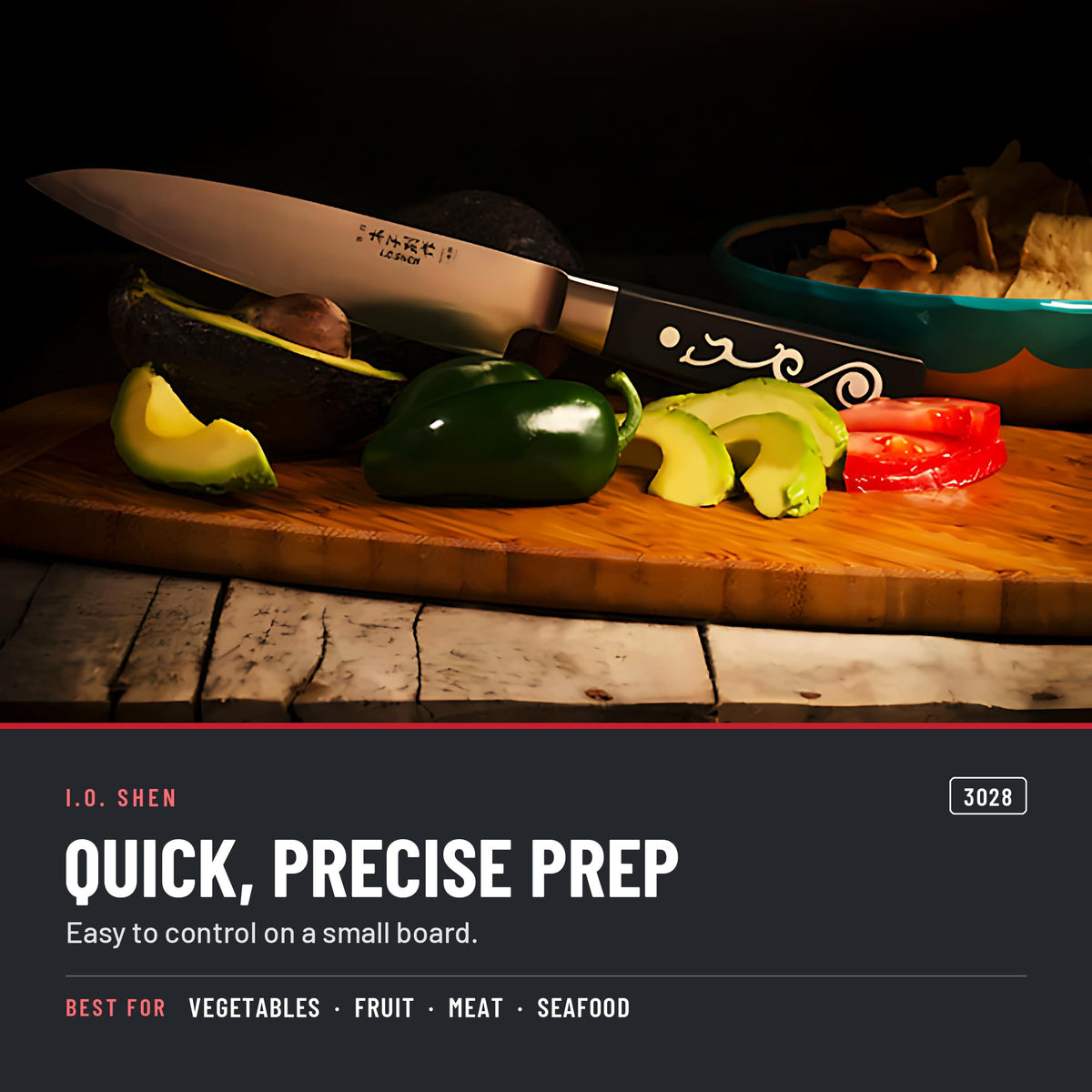 I.O. Shen 6.5 in chef knife 3028 in the kitchen