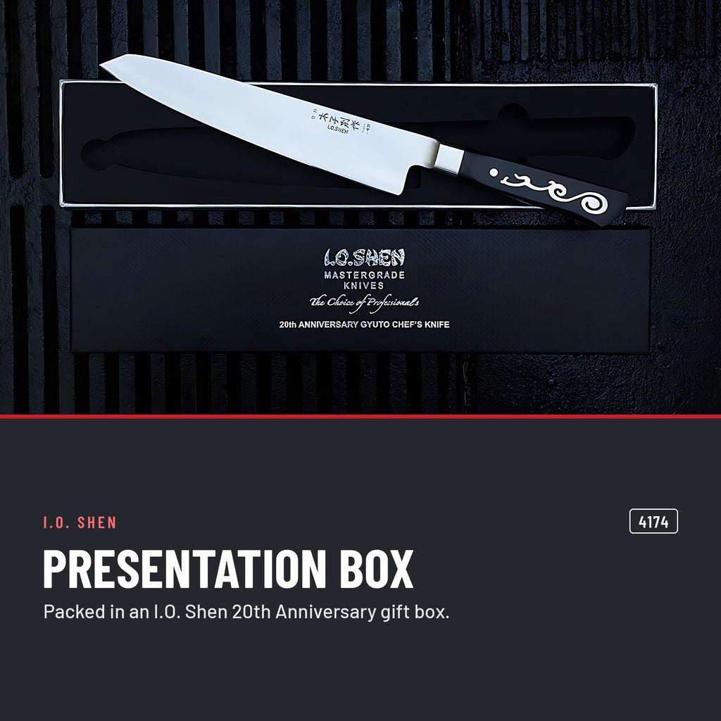 I.O. Shen 8 in Gyuto chef knife 20th anniversary gift set 4174 in the kitchen