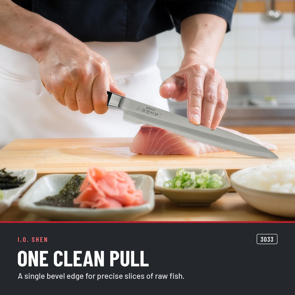 I.O. Shen 10.75 in right-handed sashimi knife 3033R in the kitchen