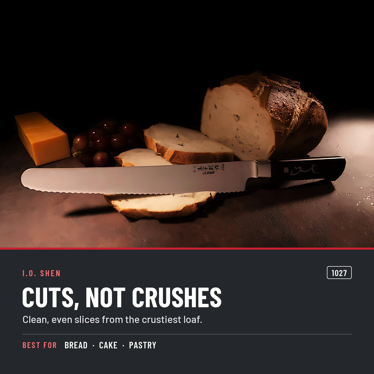I.O. Shen 10 in bread knife 1027 in the kitchen
