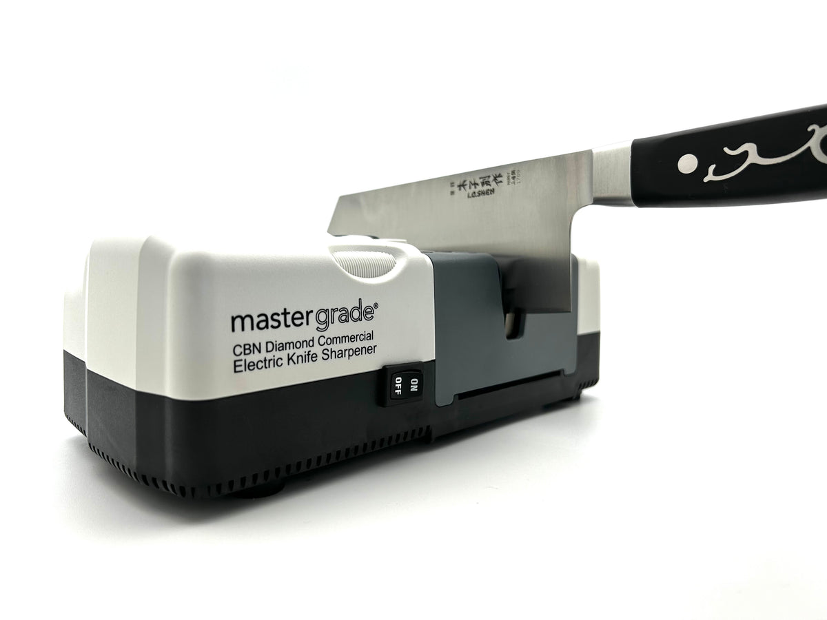 Rhino Commercial Electric Knife Sharpener – CBN Diamond Wheels for Butchers & Commercial Kitchens | MG-7000