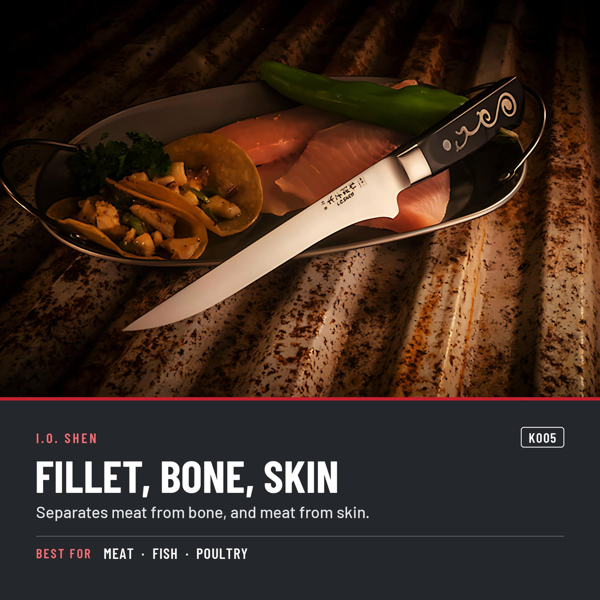 I.O. Shen 6.75 in flexible boning and fillet knife K-005 in the kitchen
