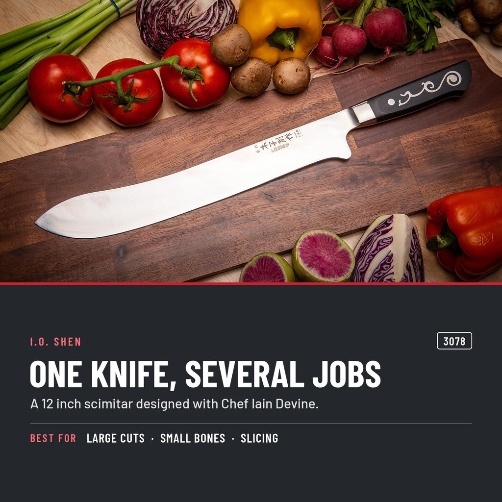 I.O. Shen 12 in scimitar knife 3078 in the kitchen