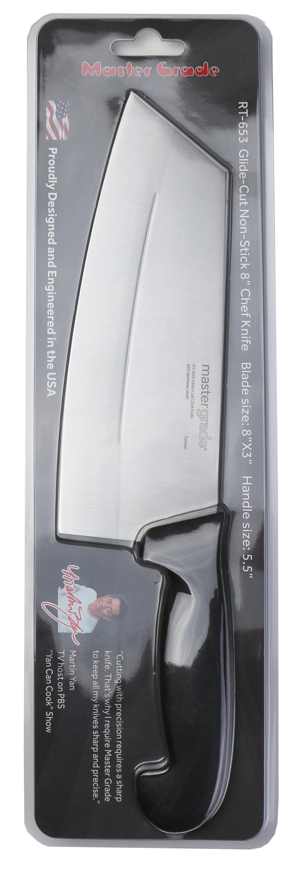 8" Glide-Cut Non-Stick Chef Knife – 420-J Stainless Steel | RT-653