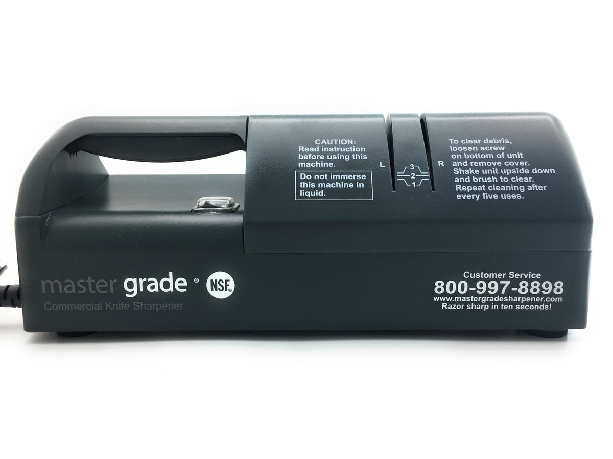 Master Grade MG-5001 commercial electric knife sharpener, close front view