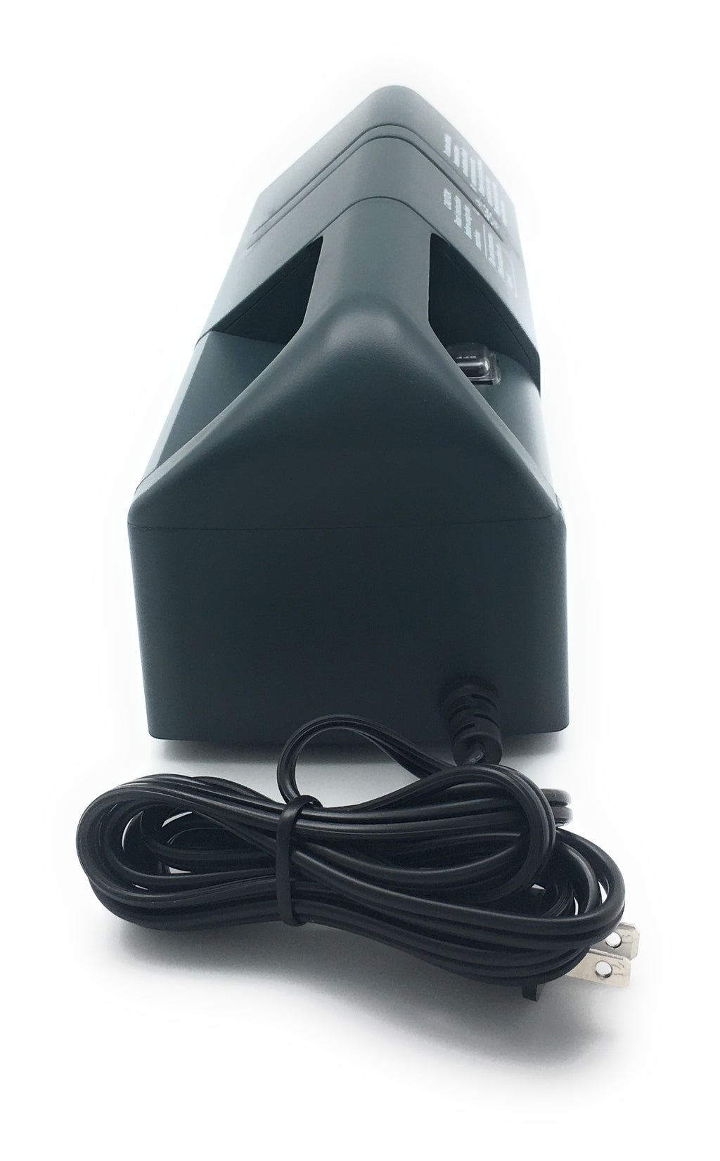 Master Grade MG-5001 commercial electric knife sharpener, end view with power cord