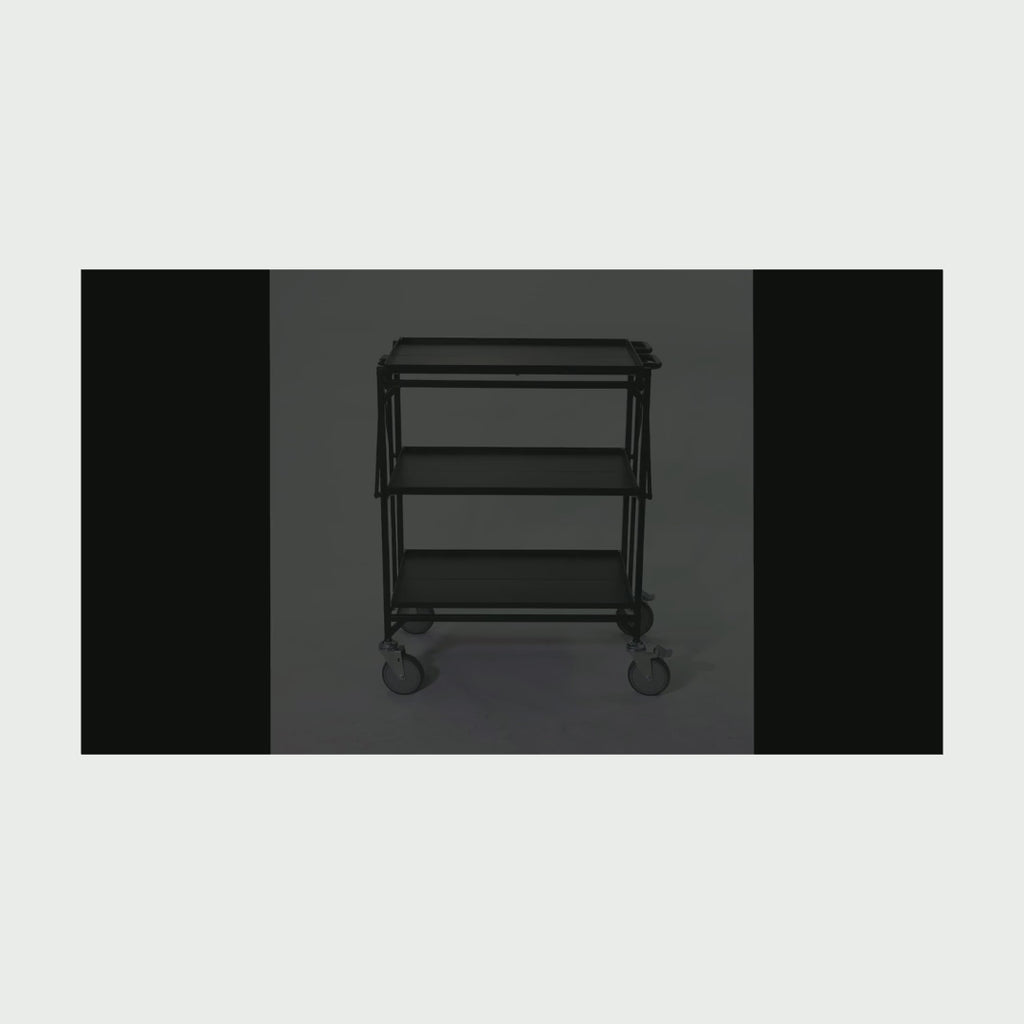 Collapsible 3-Tier Utility Cart, 550 lb Heavy-Duty Folding Rolling Cart – Folding Master BC-3000