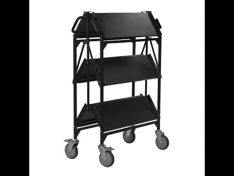 Video: 3-tier collapsible utility cart with waste bin hook, BC-3010