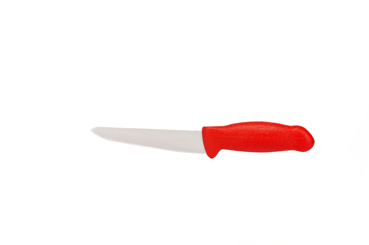 6" Boss Butcher Knife – AUS-8 Stainless Steel, Red Handle | HM-02-15
