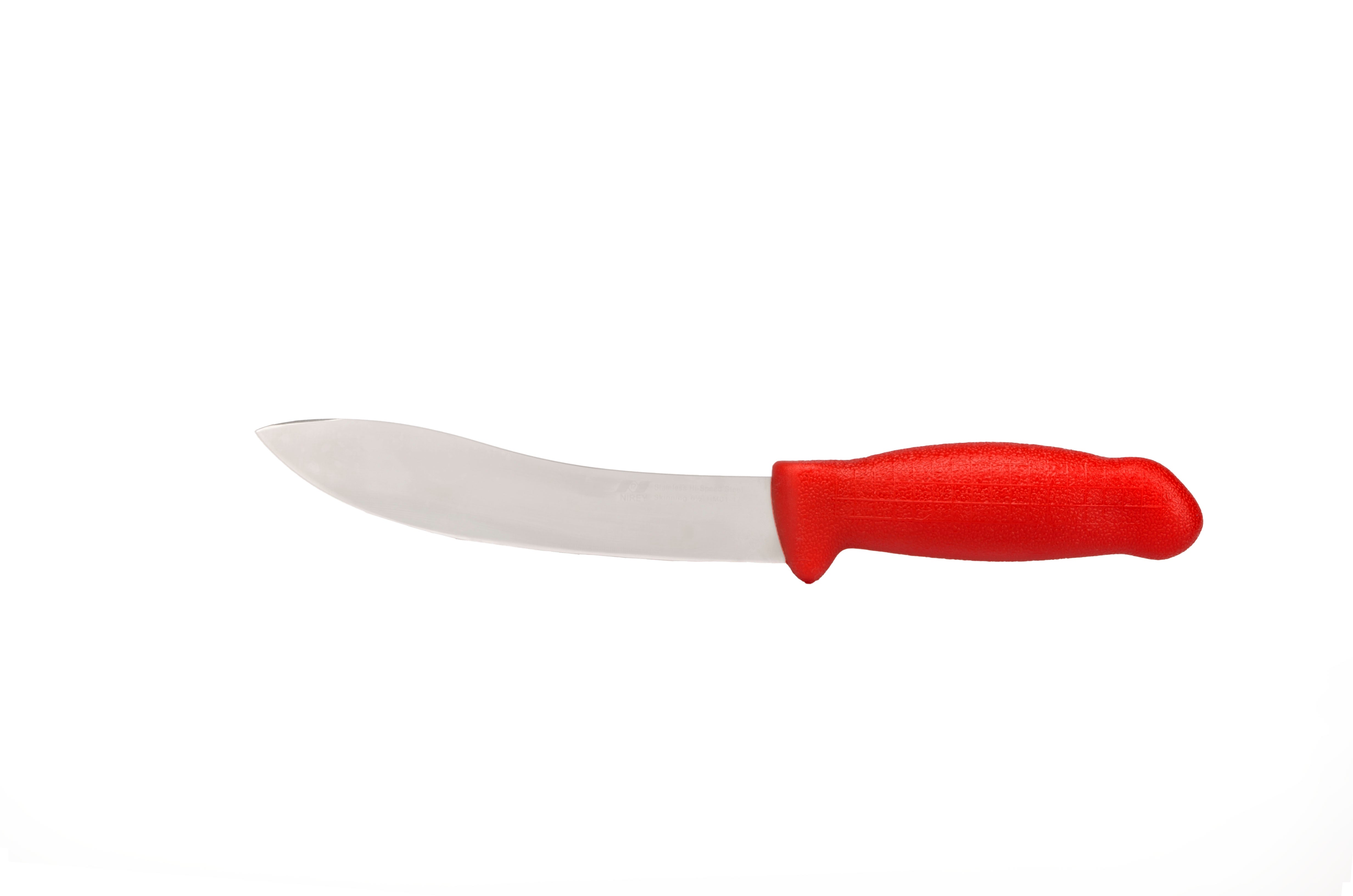 7" Skinning Butcher Knife – AUS-8 Stainless Steel, Red Handle | HM-01-17