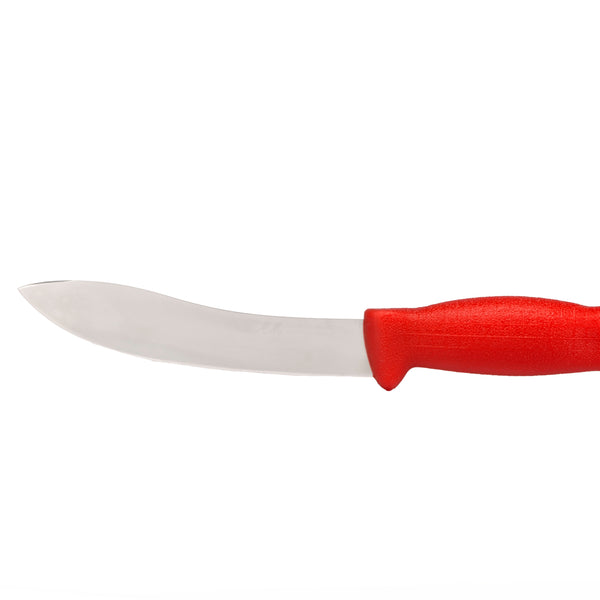 7" Skinning Butcher Knife – AUS-8 Stainless Steel, Red Handle | HM-01-17