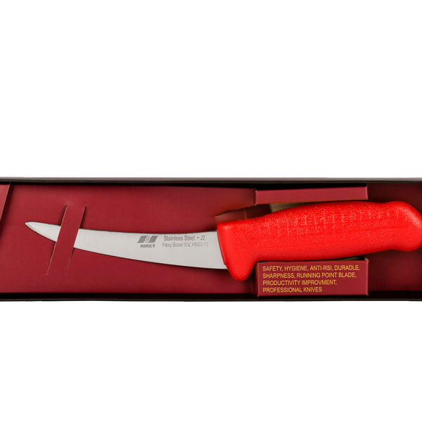 5½" Flexible Boning Knife – AUS-8 Stainless Steel, Red Handle | HM-03-13