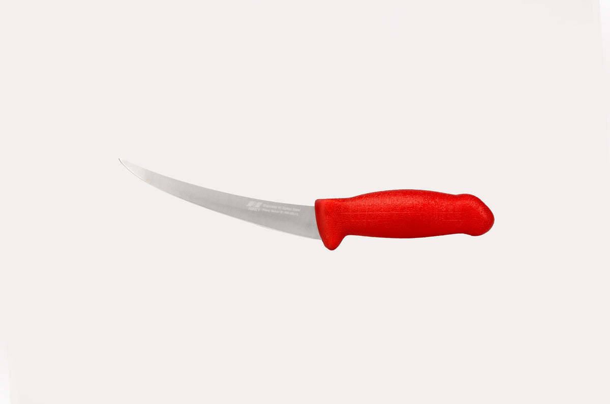 6" Flexible Boning Knife – AUS-8 Stainless Steel, Red Handle | HM-03-15