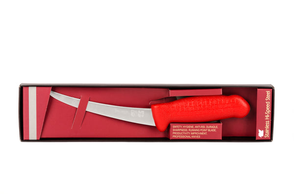 6" Flexible Boning Knife – AUS-8 Stainless Steel, Red Handle | HM-03-15