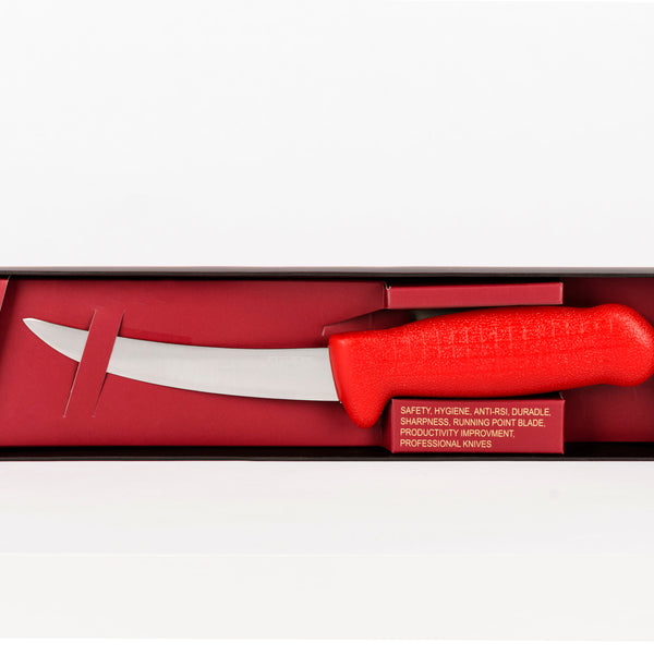 5½" Trimming Knife for Meat – AUS-8 Stainless Steel, Red Handle | HM-04-13
