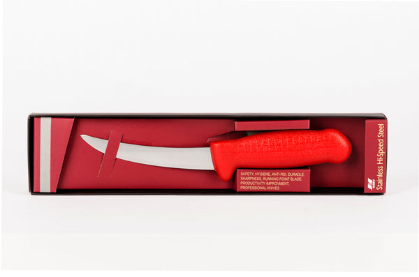5½" Trimming Knife for Meat – AUS-8 Stainless Steel, Red Handle | HM-04-13