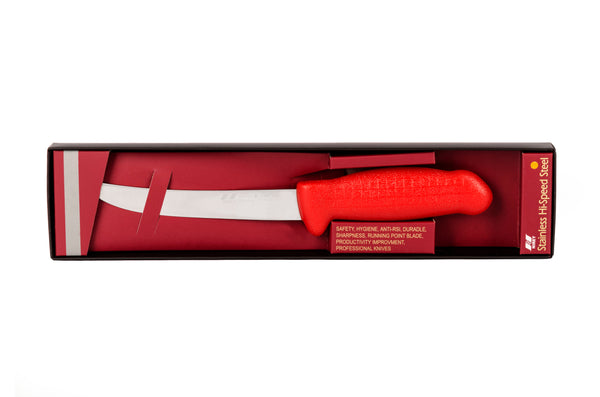 6" Trimming Knife for Meat – AUS-8 Stainless Steel, Red Handle | HM-04-15