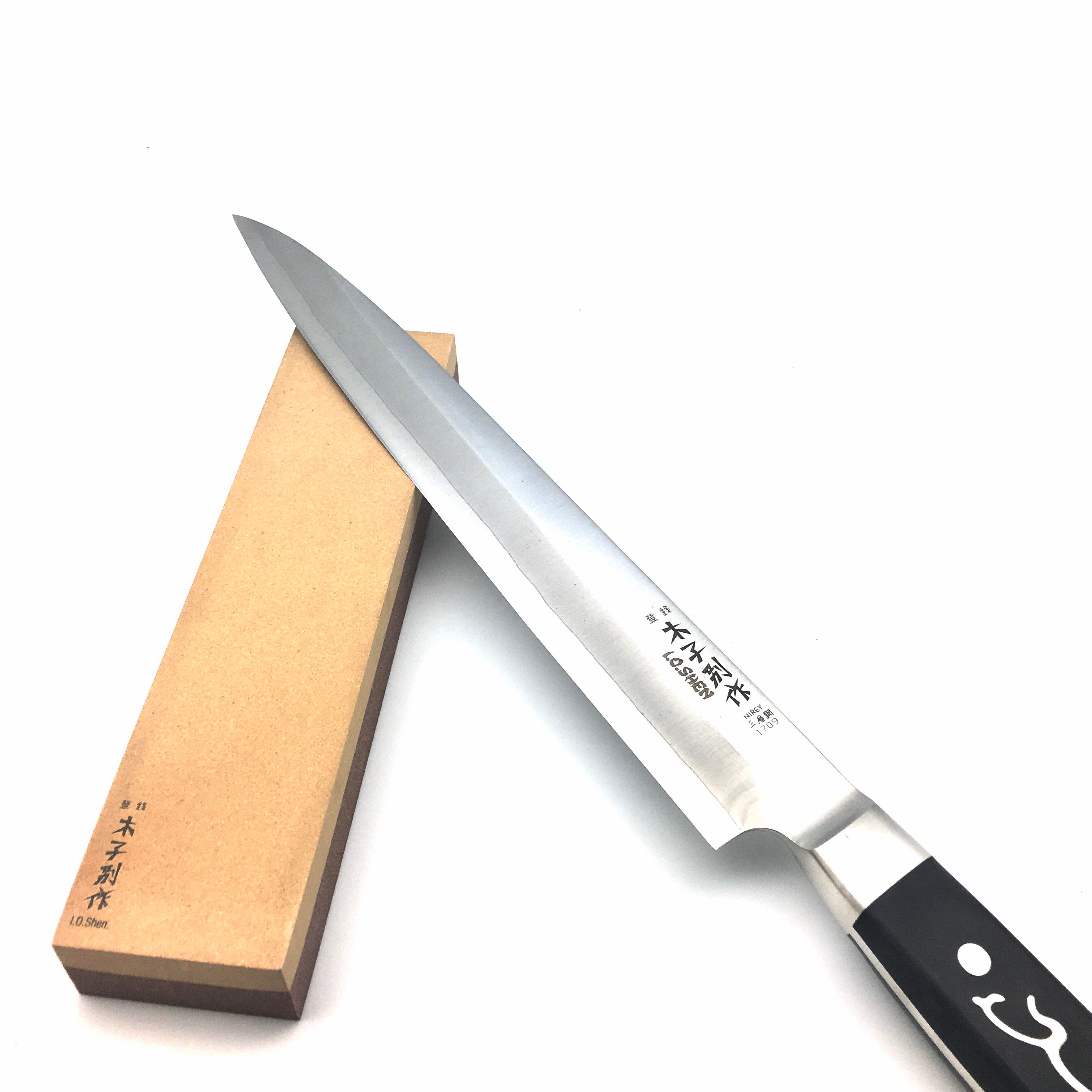 I.O. Shen Whetstone, 120 / 400 Grit – Dual-Sided Aluminum Oxide Sharpening Stone | SS-1000