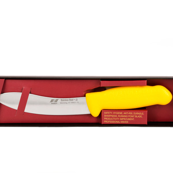 6" Skinning Butcher Knife – 420 Stainless Steel, Yellow Handle | F-J2-0115-KP