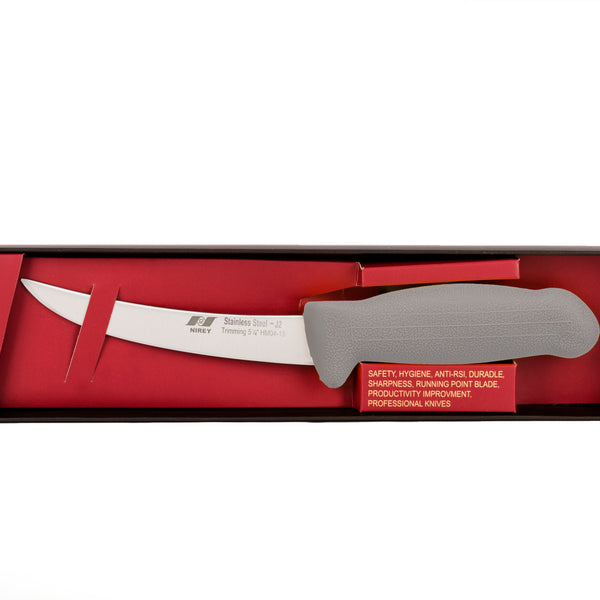 5½" Trimming Knife for Meat – 3-Layer Premium ErDon Steel, Grey Handle | F-L3-0413-KR