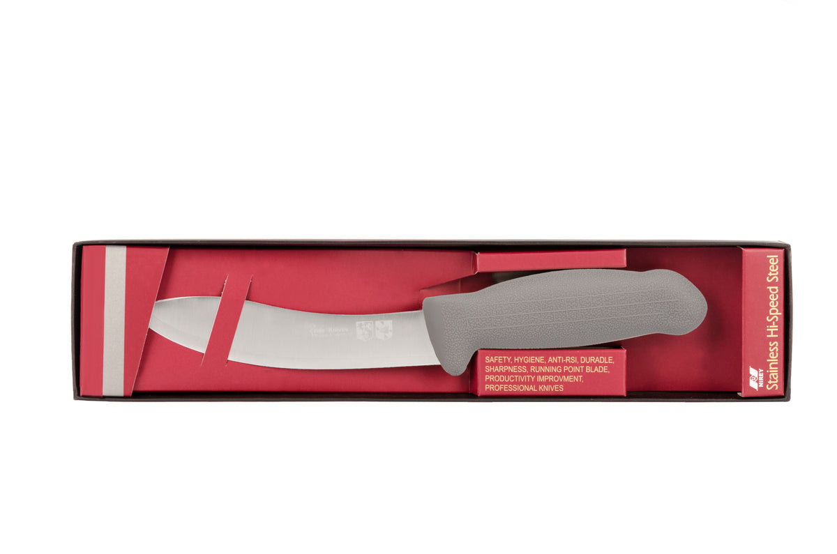 6" Skinning Butcher Knife – 3-Layer Premium ErDon Steel, Grey Handle | F-L3-0115-KR