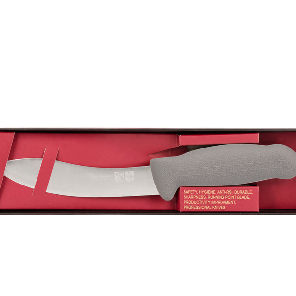 6" Skinning Butcher Knife – 3-Layer Premium ErDon Steel, Grey Handle | F-L3-0115-KR