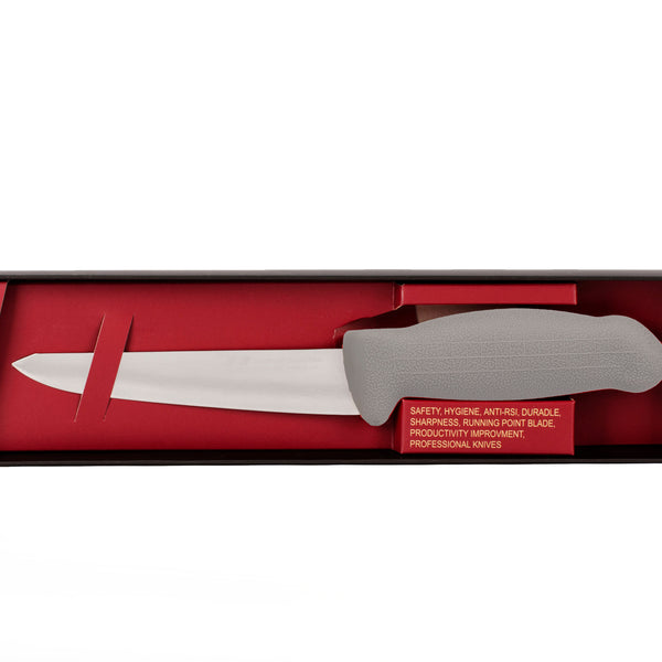 6" Boss Butcher Knife – 3-Layer Premium ErDon Steel, Grey Handle | F-L3-0215-KR
