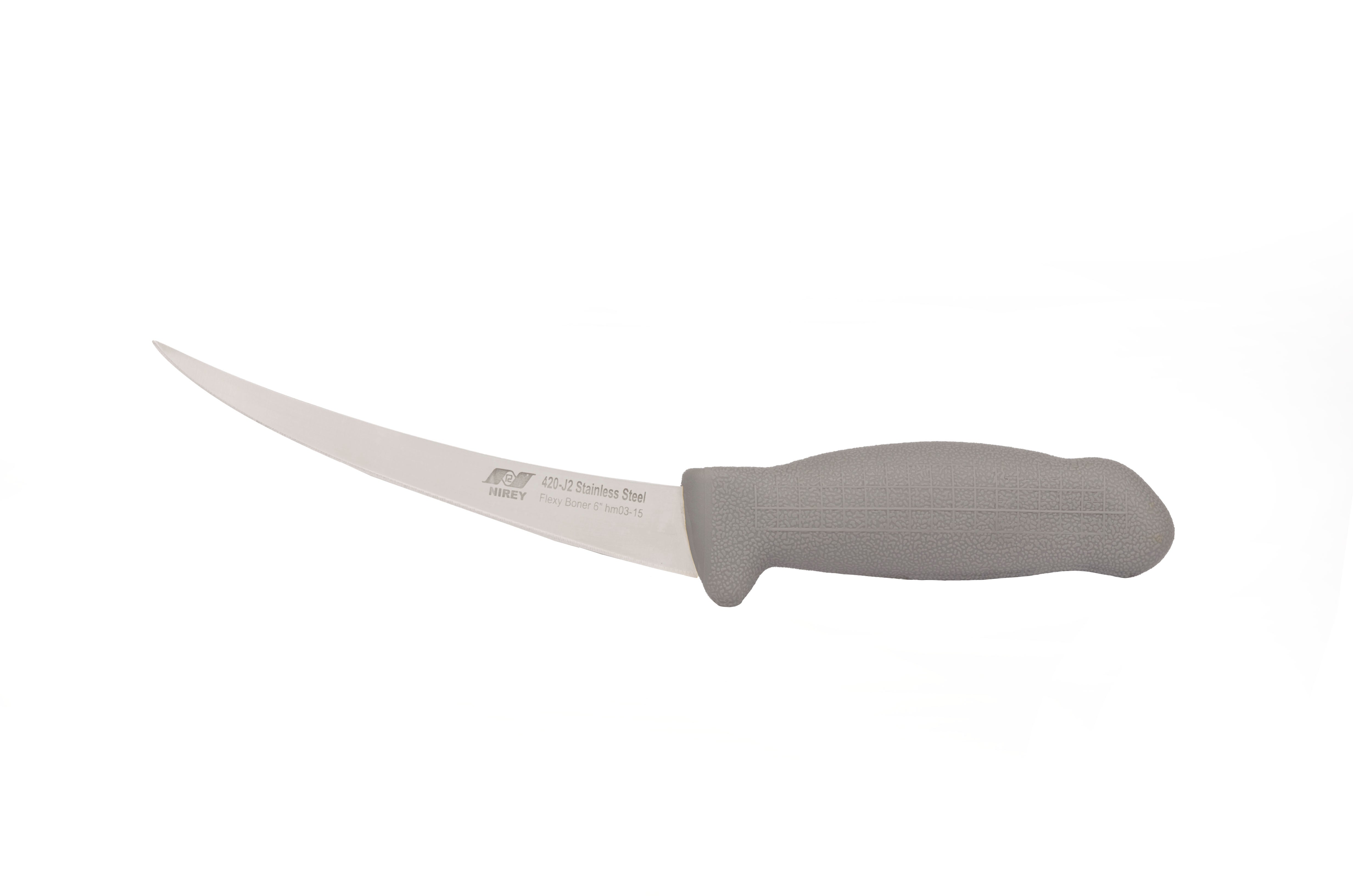 6" Flexy Boning Butcher Chef Knife; Gagang Abu-abu dengan Baja ErDon Premium 3 lapis (Lapisan tengah HRC 62ª, lapisan luar 10ª) F-L3-0315-KR 