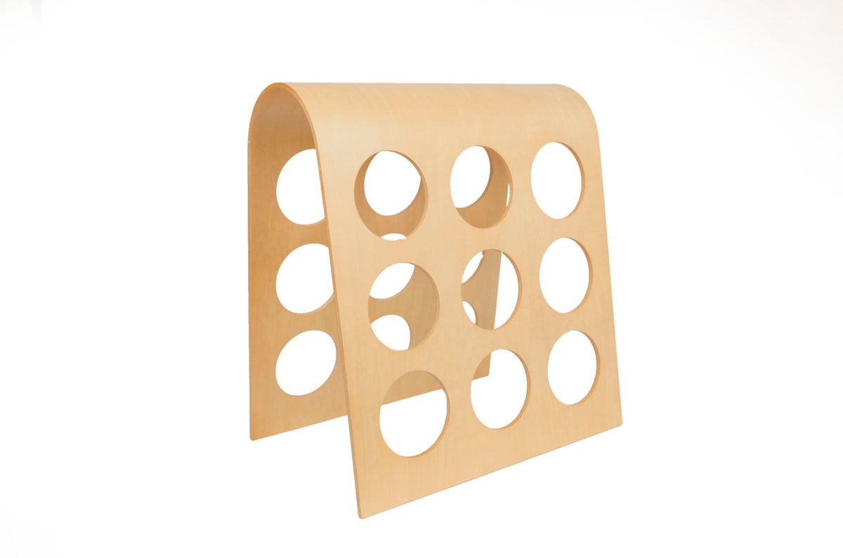 9-Bottle Wooden Wine Rack – Modular Hardwood with Philippine Mahogany, European Design | FU-3505