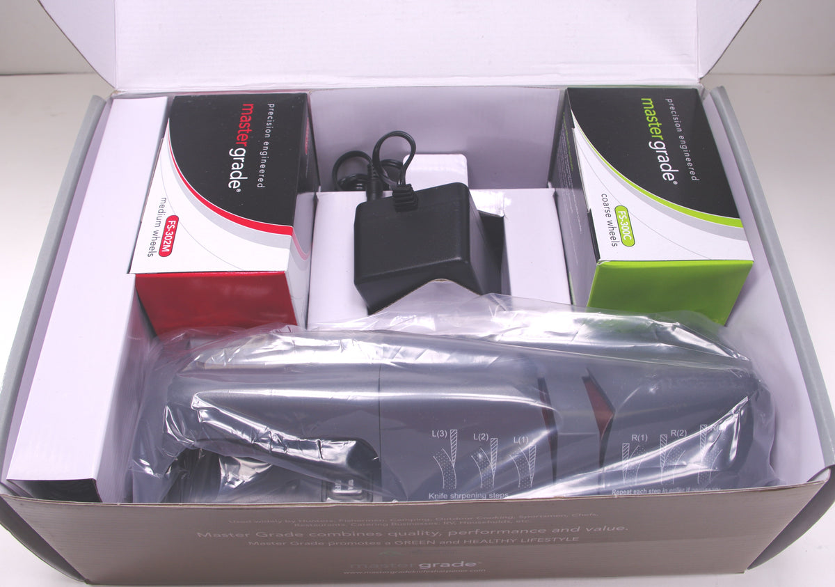 Commercial Electric Knife Sharpener MG-1001 – DC Power for Outdoor Use, NSF & UL Certified, 110V