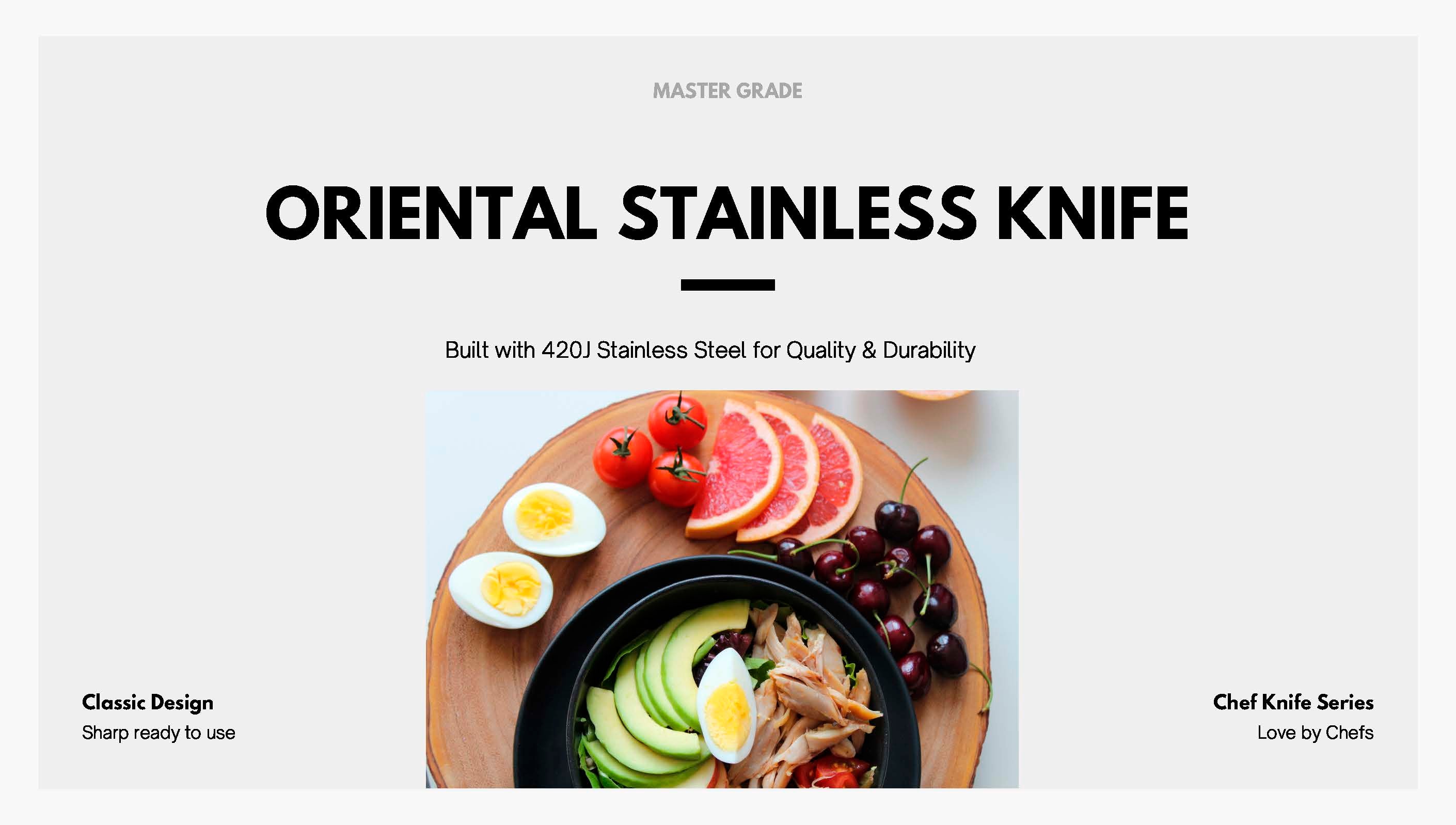 7" Non-Stick Chef Knife – French & Oriental Hybrid, 420-J Stainless Steel | RT-600