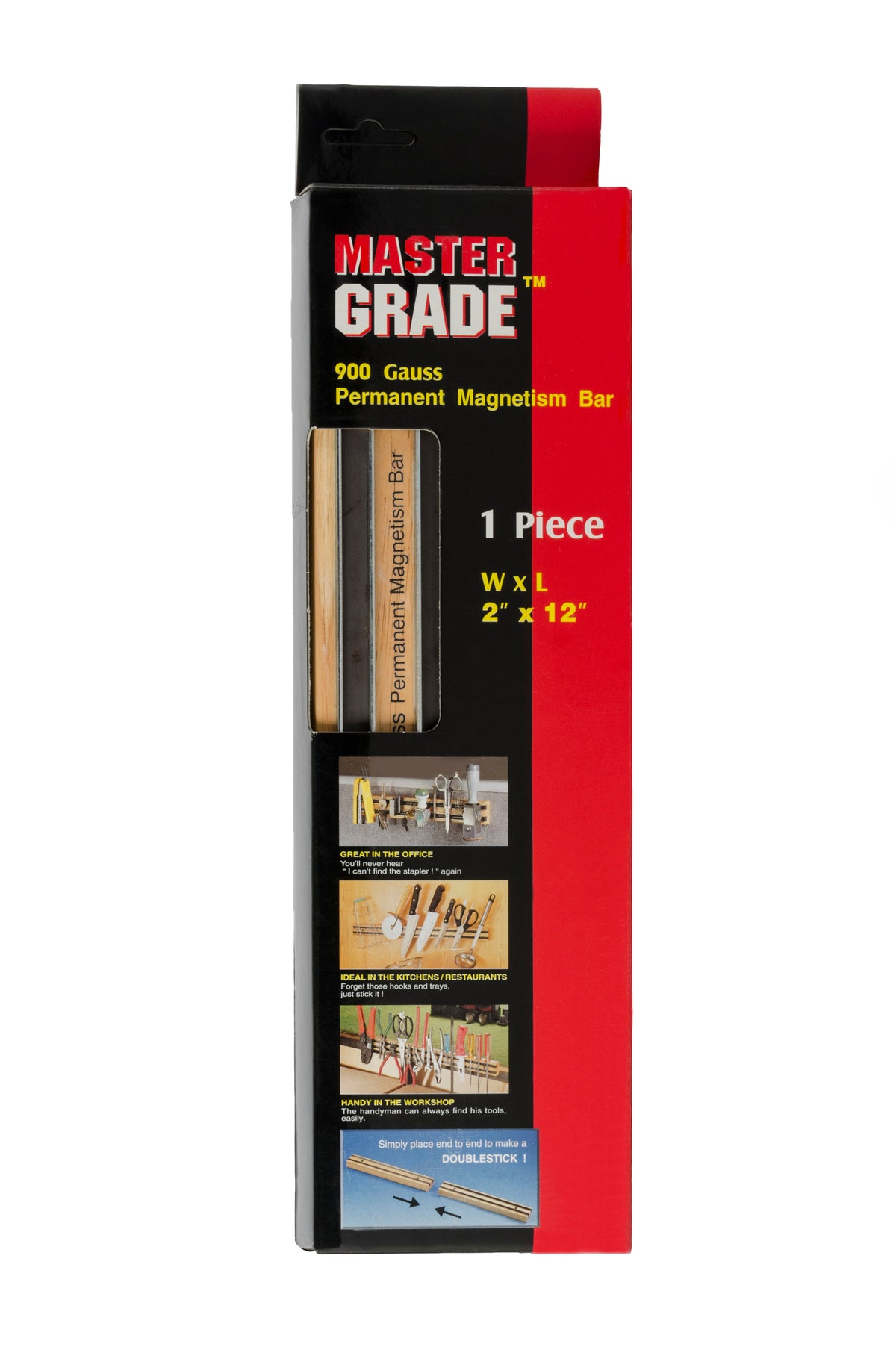 12" Wood Magnetic Knife Bar – Holds 5 Knives, Strong 900-Gauss Magnets, Wall Mount | P-802