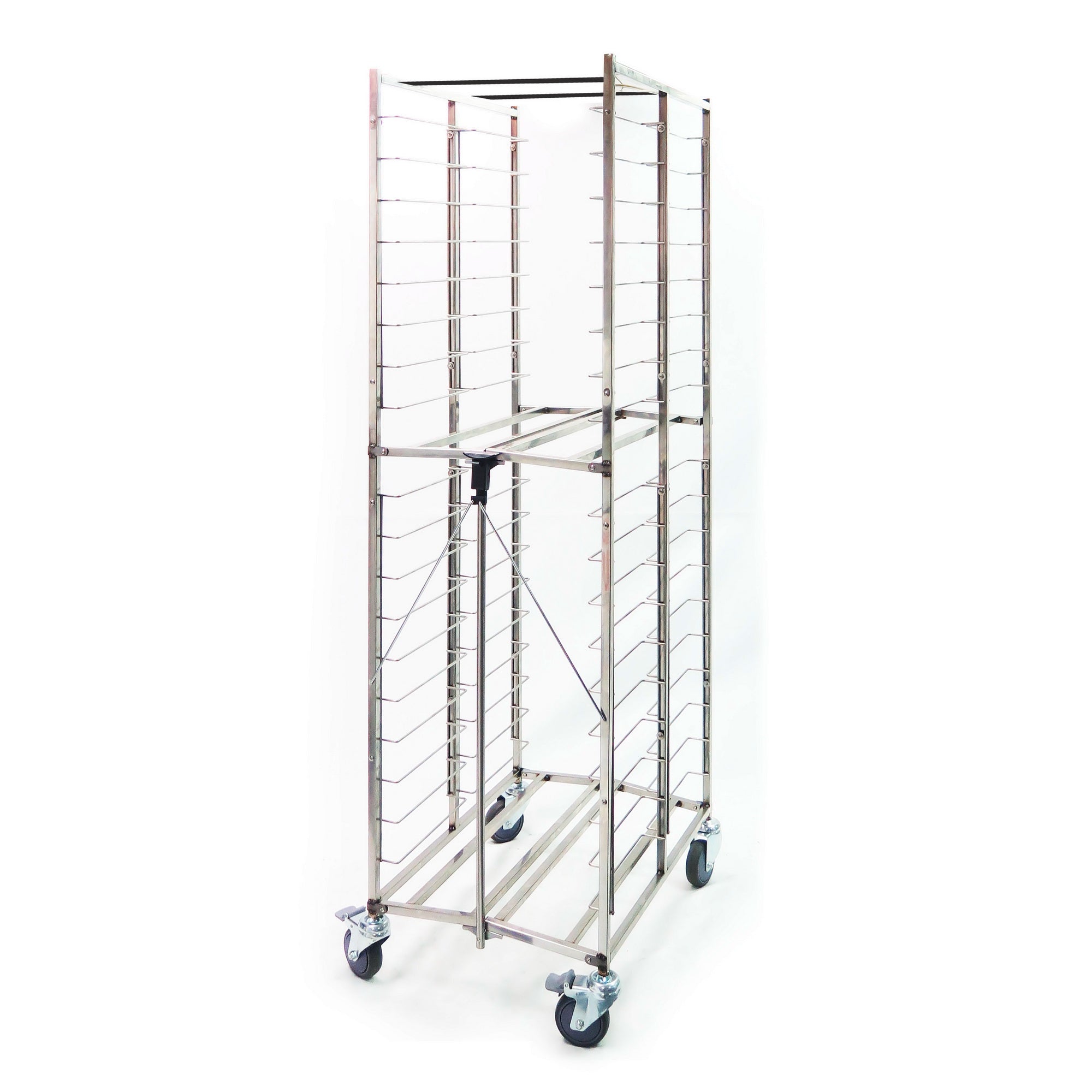 Folding Sheet Pan Rack for 20 Full-Size Pans – 304 Stainless Steel, End Load, Folds to 4.7" | PR-7000