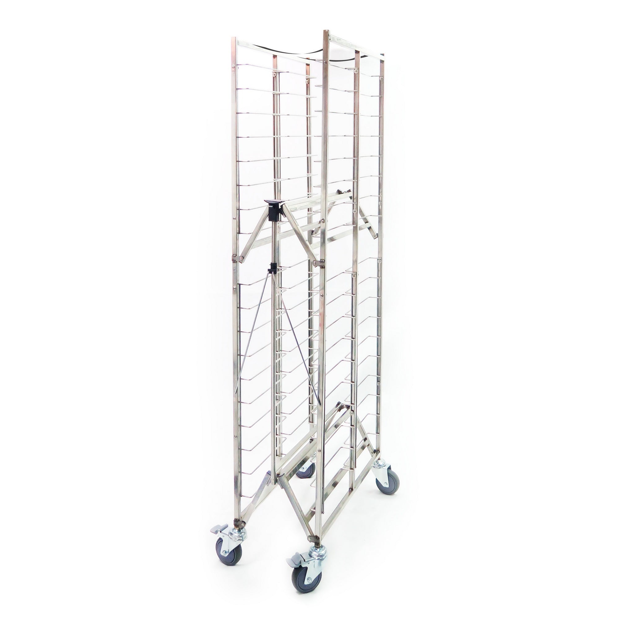 Folding Sheet Pan Rack for 20 Full-Size Pans – 304 Stainless Steel, End Load, Folds to 4.7" | PR-7000
