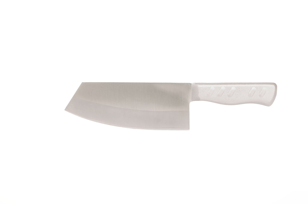 7" Hybrid Chef Knife – Handmade 3-Layer High-Speed Stainless Steel, Steel Handle | R-606
