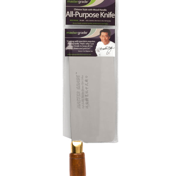 8" Chinese All-Purpose Chef Knife – Wood Handle, 420-J Stainless Steel | RT-654