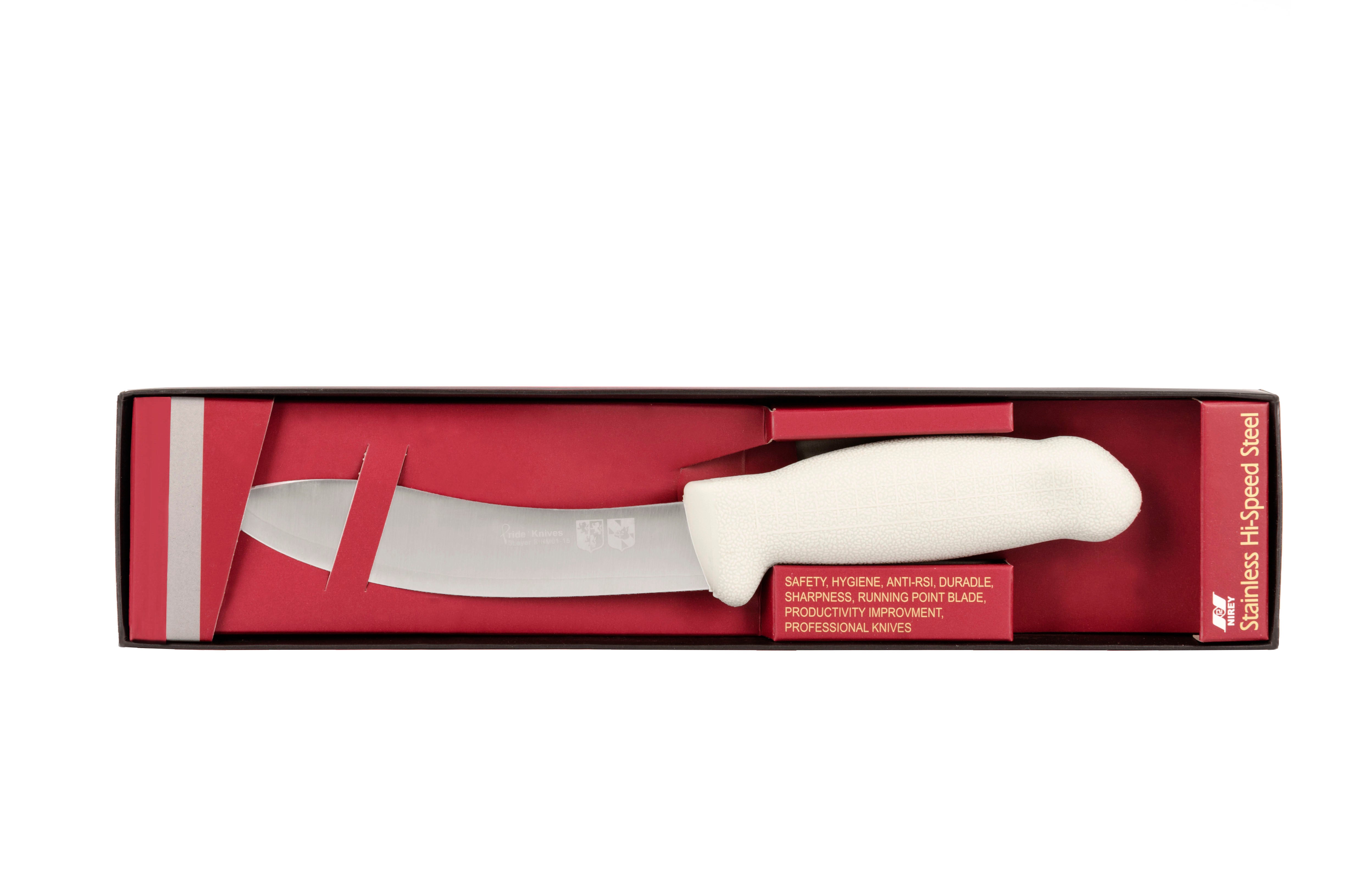 6" Skinning Butcher Knife – 3-Layer Premium+ ErDon Steel, Light Grey Handle | F-SL3-0115-KR