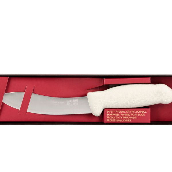 6" Skinning Butcher Knife – 3-Layer Premium+ ErDon Steel, Light Grey Handle | F-SL3-0115-KR