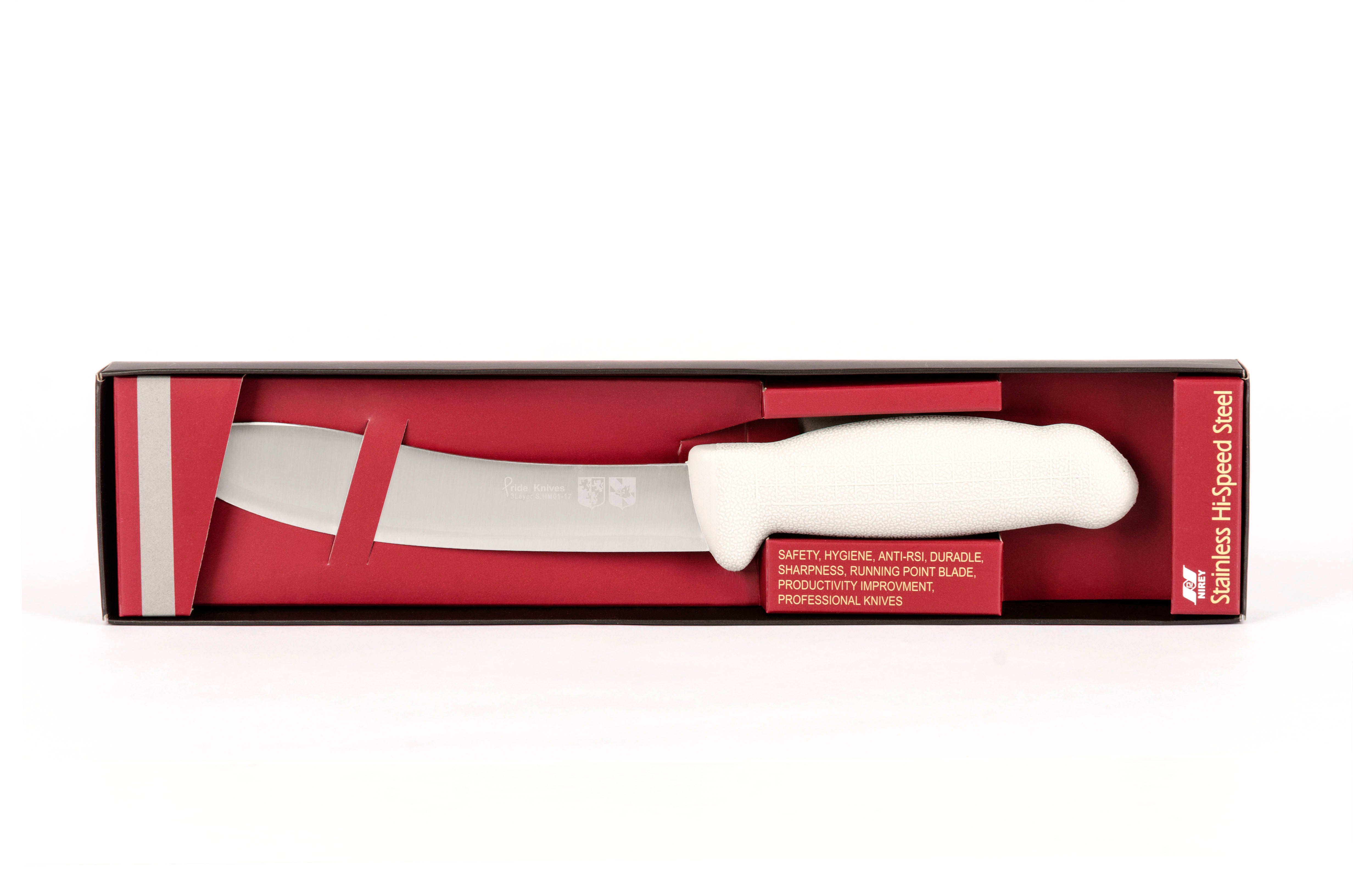 7" Skinning Butcher Knife – 3-Layer Premium+ ErDon Steel, Light Grey Handle | F-SL3-0117-KR