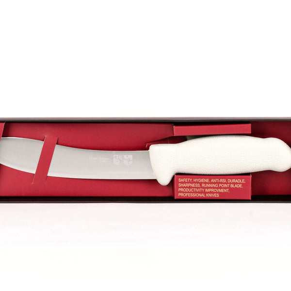 7" Skinning Butcher Knife – 3-Layer Premium+ ErDon Steel, Light Grey Handle | F-SL3-0117-KR