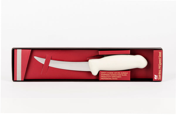5½" Trimming Knife for Meat – 3-Layer Premium+ ErDon Steel, Light Grey Handle | F-SL3-0413-KR