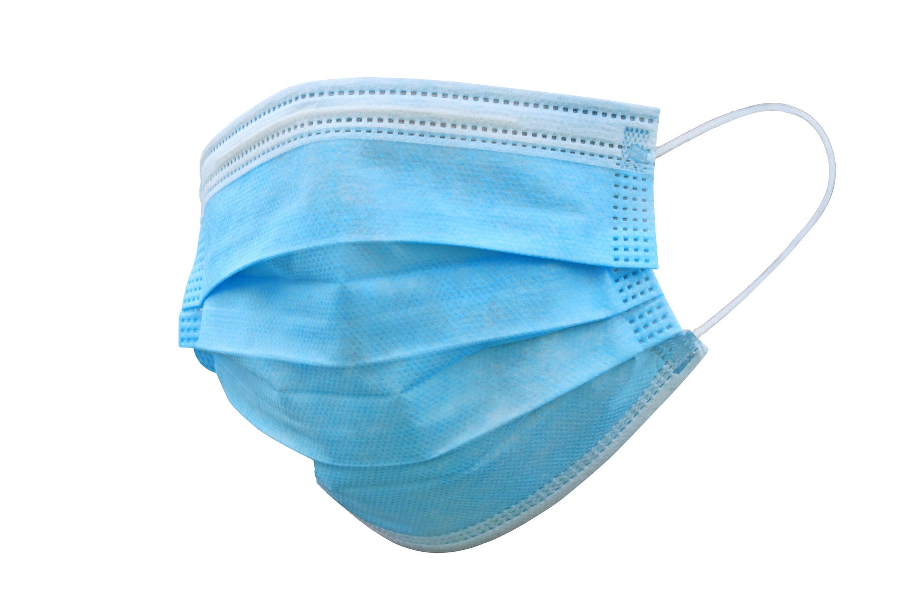 Blue disposable 3-ply face mask with ear loops