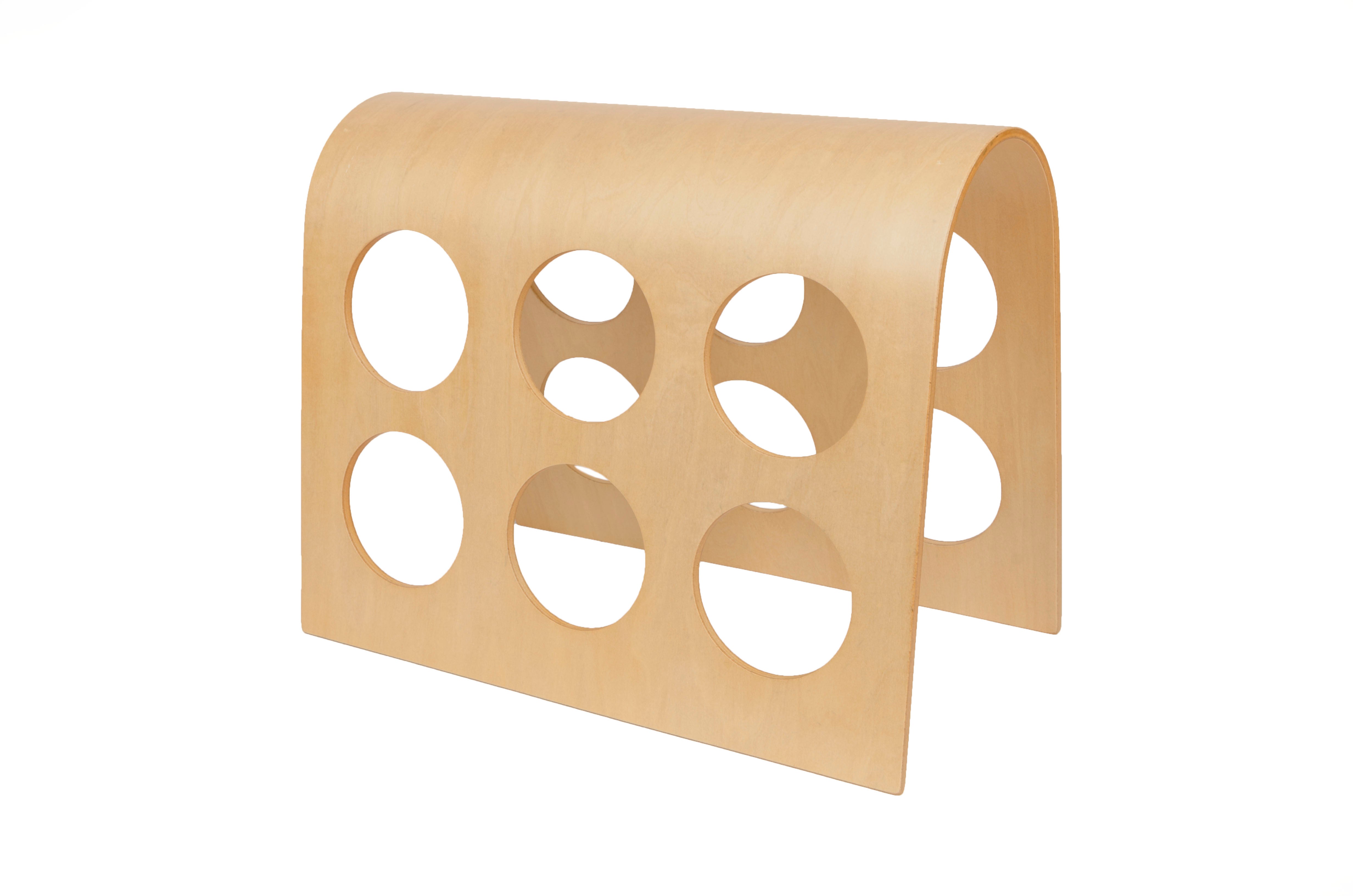 6-Bottle Wooden Wine Rack – Modular Hardwood with Philippine Mahogany, European Design | FU-3502